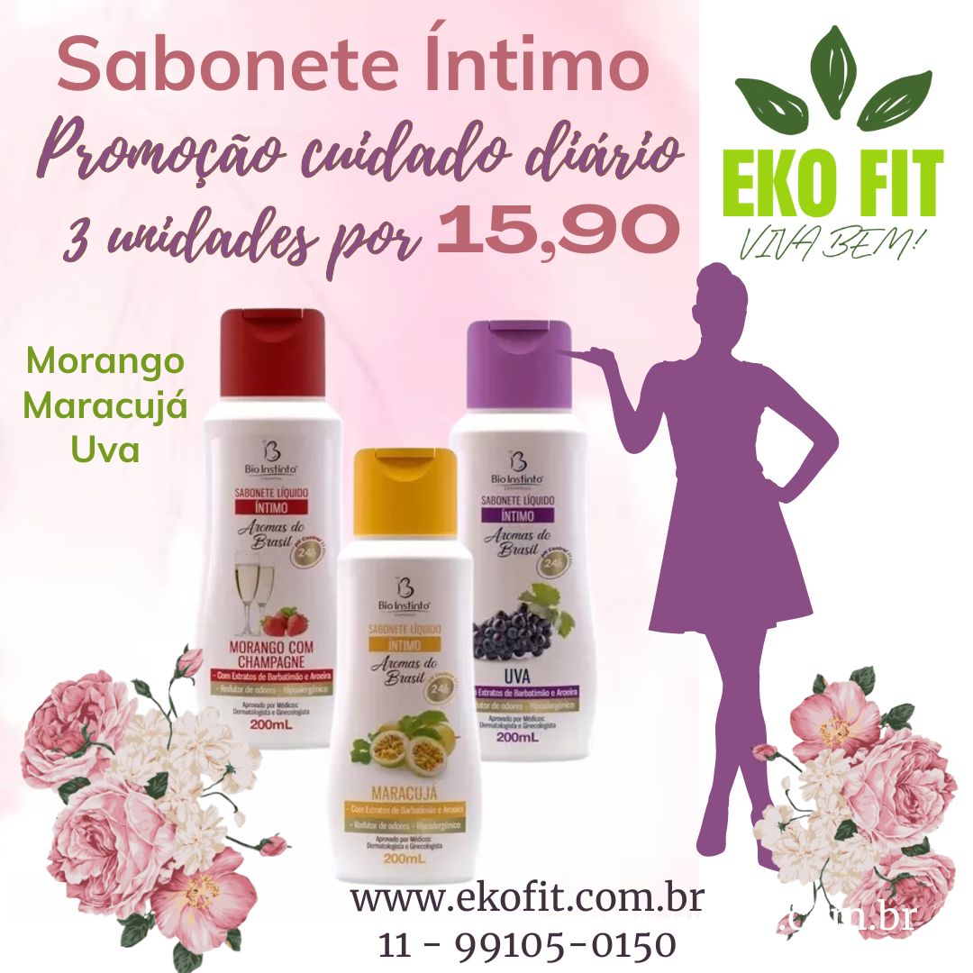 SABONETE INTIMO - EKO FIT - MORANGO - MARACUJÁ - UVA