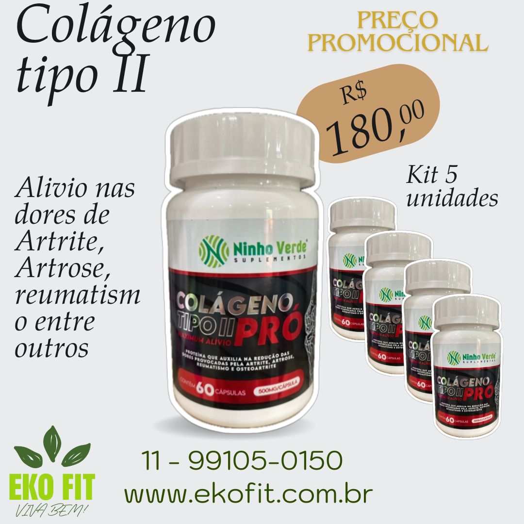 kit 5 - Colágeno Tipo II - Ninho Verde - Eko Fit